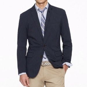 NWOT J. Crew Unstructured Japanese Cotton Blazer Sport Coat in Hale Navy Gray